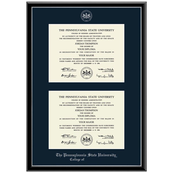 #102 College of… double diploma frame Onexa Silver (Black)